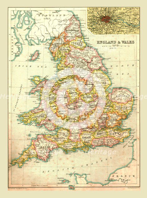 Map of England and Wales, 1902. Creator: Unknown.