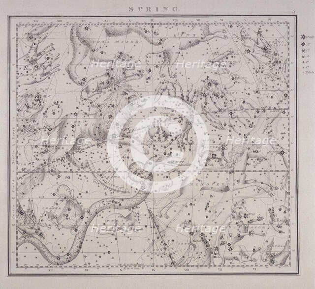 Spring, from a celestial atlas, 1843. Creator: Unknown.