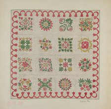 Applique Quilt, c. 1937. Creator: Suzanne Roy.