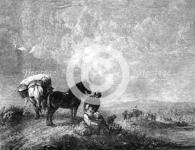 "Going to the Ferry" - painted by Wouvermans, 1856.  Creator: Unknown.