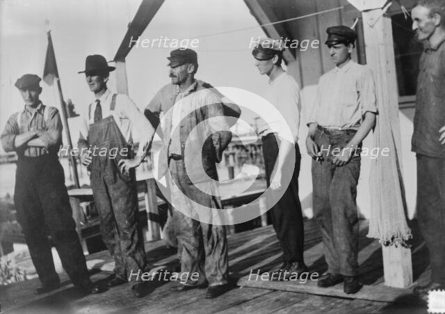 Escaped from Tampico, in launch, 1914. Creator: Bain News Service.