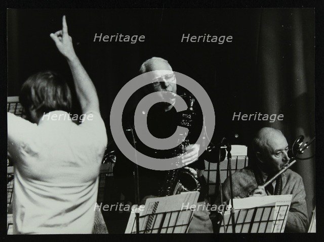 Michael Garrick, Don Rendell and Jimmy Hastings at Berkhamsted Civic Centre, Hertfordshire, 1985. Artist: Denis Williams