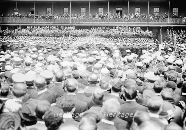 Funeral Services, Brooklyn Navy Yard, 1914. Creator: Bain News Service.