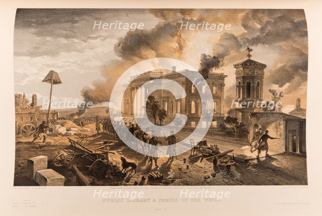 The burning of the Public Library and the Tower of the Winds in Sevastopol, 1855-1856.