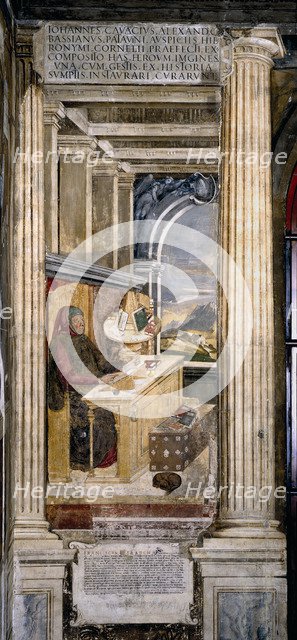 Francesco Petrarca in his study. Artist: Anonymous  