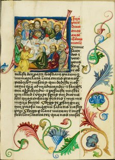 Initial S: The Last Supper; Prayer Book, about 1470-1480. Creator: Workshop of Valentine Noh.