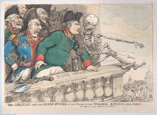 The Corsican and His Bloodhounds at the Window of the Thuilleries Looking Over P..., April 16, 1815. Creator: Thomas Rowlandson.