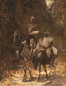 Don Quixote and Sancho Panza, 1868-1870. Creator: Daumier, Honoré (1808-1879).