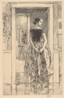 Girl in a Modern Gown, 1922. Creator: Frederick Childe Hassam.