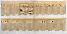 Ilustrations of a manuscript with hieroglyphics, from a tomb at Thebes, Egypt, 1822. Artist: Willemin