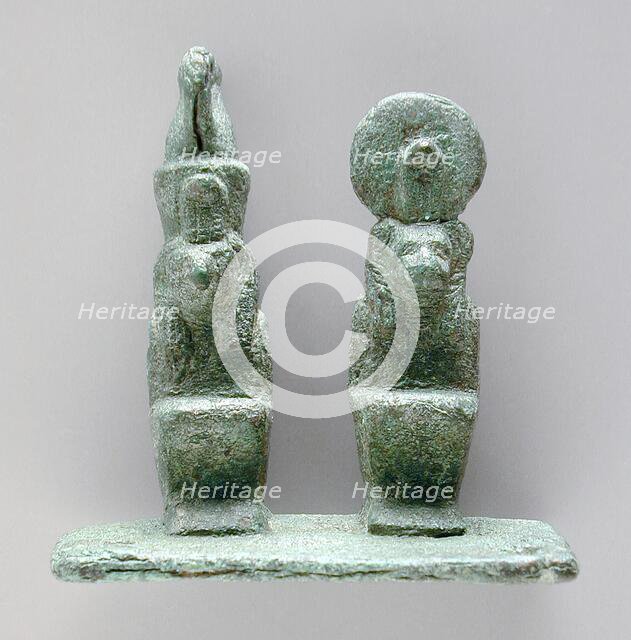 Double Figurine of Hawk and Lion Deities, Late Period-Ptolemaic Period (711-30 BCE) or later. Creator: Unknown.