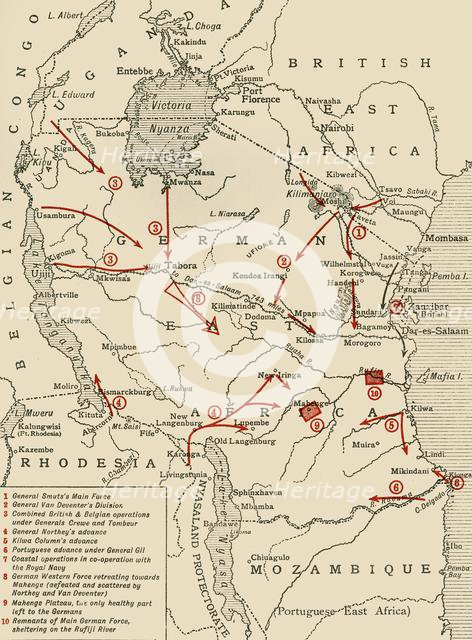 Colonial possessions in East Africa during the First World War, c1916, (c1920).  Creator: Unknown.