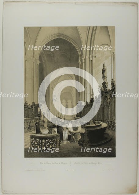 View of the Choir of the Cathedral of Mainz, plate four from Allemande, c. 1848. Creator: Nicolas-Marie-Joseph Chapuy.