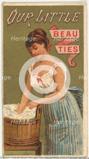 From the Girls and Children series (N58) promoting Our Little Beauties Cigarettes for Alle..., 1887. Creator: Allen & Ginter.