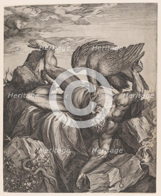 Tityus Punished in Hell, 1566. Creator: Cornelis Cort.