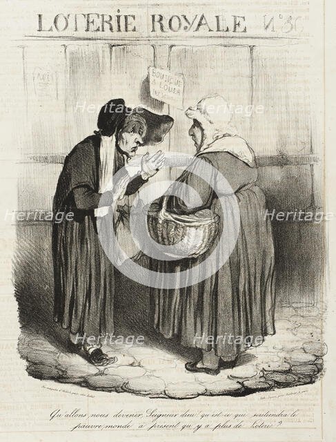 Qu'allons-nous devenir, Seigneur dieu? qu'est ce qui soutiendra le pauvre monde..., 1836. Creator: Honore Daumier.