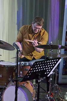 Jonathan Silk, Sara Colman Band, Watermill Jazz Club, Dorking, Surrey, 28 Jan 2020. Creator: Brian O'Connor.