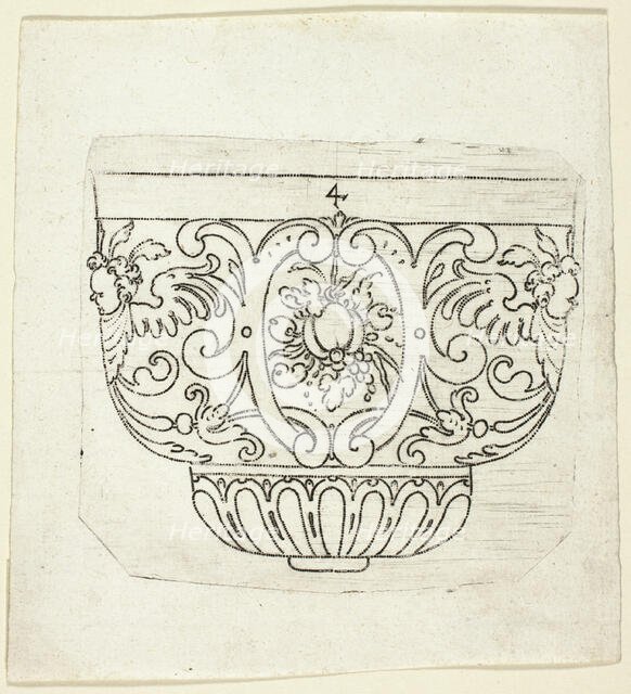 Plate 4, from XX Stuck zum (ornamental designs for goblets and beakers), 1601. Creator: Master AP.