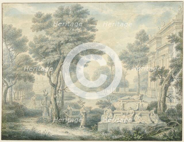 Arcadian landscape with a tomb, 1746. Creator: Louis Fabritius Dubourg.