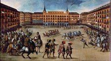 Cañas game', party in the Plaza Mayor on the occasion of the marriage of the Prince of Wales with…