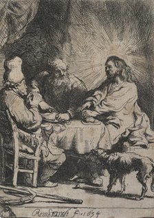 Christ at Emmaus: the smaller plate, 1634. Creator: Rembrandt Harmensz van Rijn.