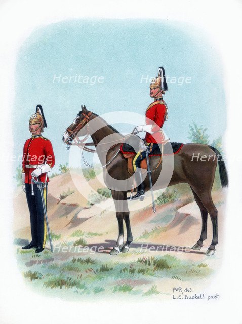 Dragoon guards, 1915.Artist: LE Buckell