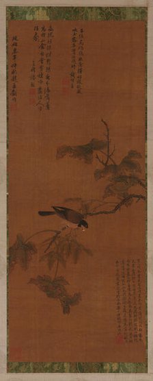 A Bird on a leafy branch, Ming dynasty, 16th-17th century. Creator: Unknown.