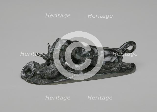 Jaguar Devouring a Crocodile, model n.d., cast c. 1862/1873. Creator: Antoine-Louis Barye.