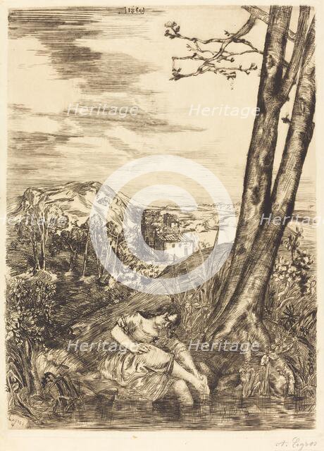 Peasant Washing Her Feet (Paysanne se lavant les pieds), 1860. Creator: Alphonse Legros.