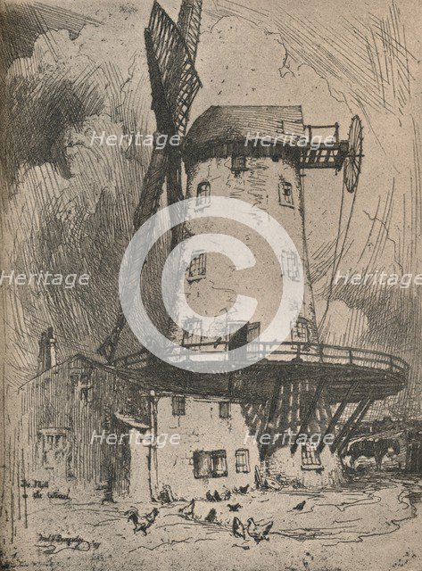 'The Mill in the Wirral', c1900. Artist: Frederick Vango Burridge.