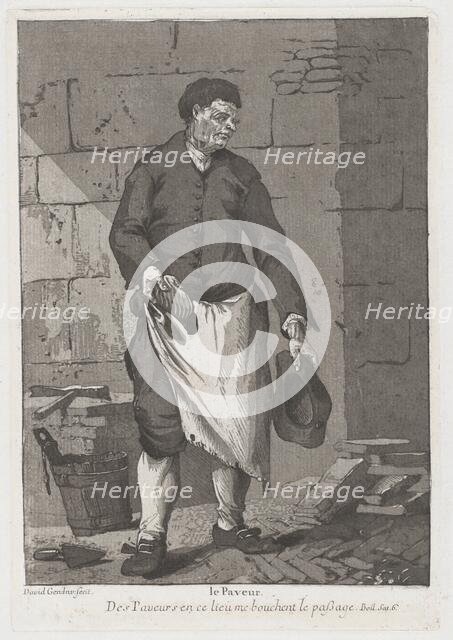 Le Paveur (The Road Paver), 1775. Creator: Giovanni David.