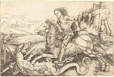 Saint George and the Dragon, c. 1480/1490. Creator: Master AG.