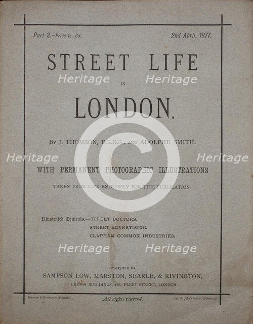 Street Life in London, c. 1875. Creator: John Thomson.