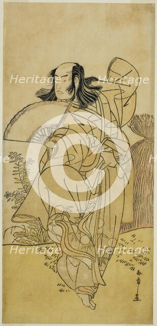 The Actor Ichikawa Yaozo III as Kusunoki Uraminosuke Disguised as a Male Fox from Tsuka..., c. 1786. Creator: Shunsho.