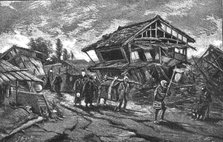 'The Great Earthquake in Japan; Views at The Scene of the Disaster, a Funeral on the Street', 1891 Creator: G Bigot.