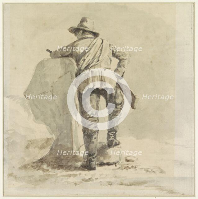 Resting boy, seen from the back, 1825-1893. Creator: Johann Bernard Klombeck.