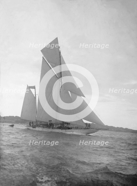 The ketch 'Lady Camilla' sailing close-hauled, 1912. Creator: Kirk & Sons of Cowes.