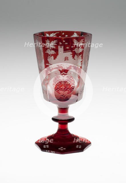 Wine Glass, Bohemia, c. 1850/80. Creator: Bohemia Glass.