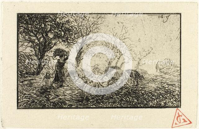 Landscape and Animals, 1846. Creator: Charles Emile Jacque.