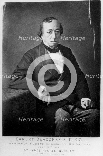 Benjamin Disraeli, 1st Earl of Beaconsfield (1804-1881), British Conservative statesman, 1878. Artist: Cornelius Jabez Hughes