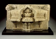 Architectural Section with a Representation of a Temple, 10th century. Creator: Unknown.