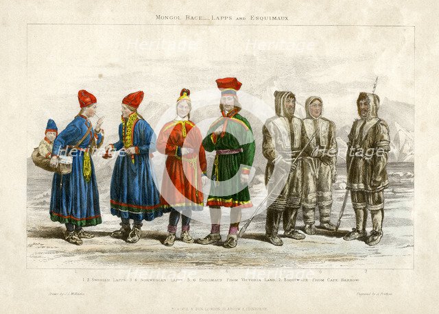 'Mongol Race, Lapps and Esquimaux', 19th century.Artist: A Portier
