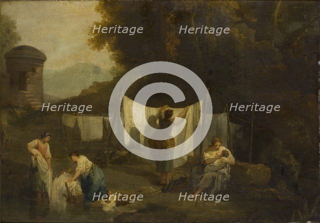 'The bleaching grounds (Peasants washing linen)', 1754-1802. Artist: George Romney.