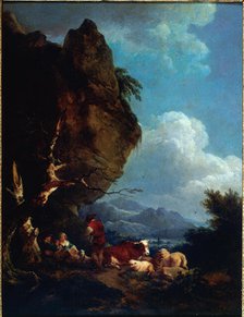Landscape with shepherds, c1780. Creator: Philip James de Loutherbourg.