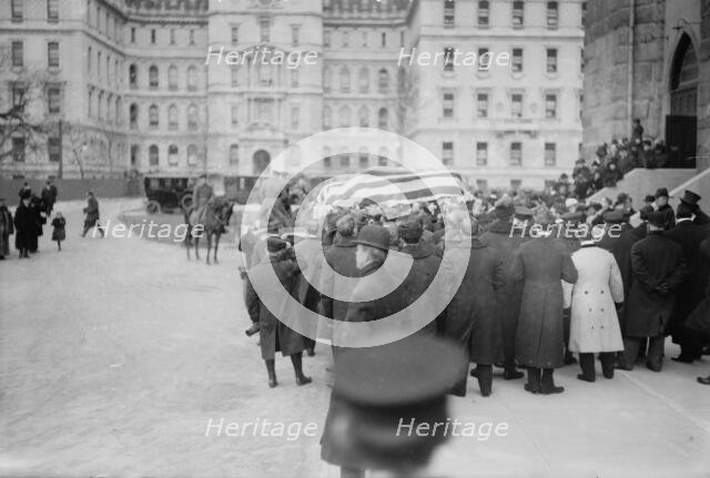 Reid funeral leaving cathedral, 1913. Creator: Bain News Service.