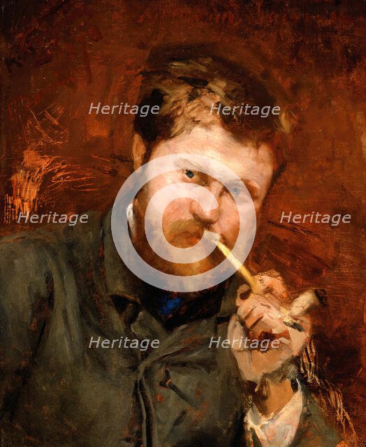 Man Smoking a Pipe, c1875. Creator: Jean Alexandre Joseph Falguiere.