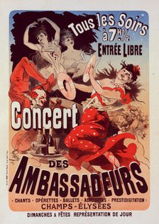 Affiche pour le "Concert des Ambassadeurs", c1899. Creator: Jules Cheret.