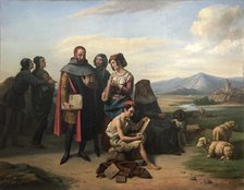 Cimabue and the Young Giotto, 1841. Creator: Prévost, Constantin-Jean Marie (1796-1865).