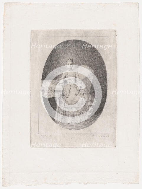 Portrait of Marguerite Le Comte, 1764. Creator: Claude Henri Watelet.
