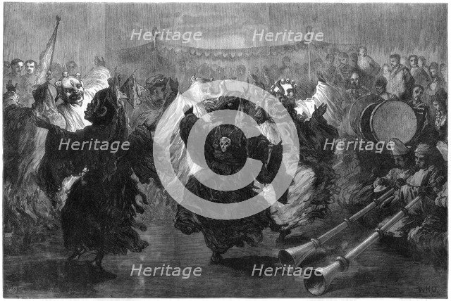 'Lama dance at Jummoo, performed before the Prince of Wales', 1876. Artist: Unknown